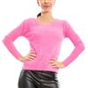 Toocool Maglione Donna Scollo a V Peloso Eco Pelliccia Pullover VI-9516 [S/M,Rosa]