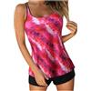 Generico Tankini Donna Costumi da Bagno Tankini Curvy Costume Due Pezzi Contenitivo Sexy Modellante costumiBagno Vita Alta Beachwear costumedonnatankini 2026
