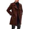 LOIJMK Cappotto invernale da uomo, spesso, caldo, lungo, tinta unita, giacca invernale, doppiopetto, stile nordico, classico, vintage, trench streetwear, da uomo alla moda