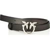 Pinko Love Berry Simply Belt H2 Vit., Cintura Donna, Z99o_nero-old Silver, XS