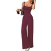 ticticlily Salopette Donna Estiva Casuale Lunga Tuta Intera senza Maniche con Spalline senza Schienale Jumpsuit Playsuit A Rosso Scuro M