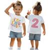 CM C&M WODRO Maglietta per il 2°compleanno 'I'm Two Cute' per ragazze Stampante Shirt Festa di Compleanno Abbigliamento Estivo Manica Corta Top Morbido Girocollo 2 Anni Bambini