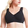Ayigedu Reggiseno da donna con ferretto Taglie Forti Copertura Completa Non Imbottito Minimizer Cotone Reggiseni, Nero , 42