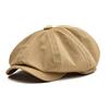 BOTVELA Cappello piatto da uomo in stile ragazzo dei giornali, 8 pezzi, 100% cotone, Gatsby, Ivy, da golf, da cabbie, cachi, 58