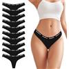 Uizuooy Perizoma Donna Slip Tanga in Cotone Colori Pacco da 10 | Tanga da donna, modello a vita bassa, slip elasticizzato, invisibile, morbido e traspirante, ideale per l'uso quotidiano