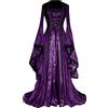 Rrongwn Abito da donna medievale in corpetto rococò regina abiti grandi dimensioni abito da ballo barocco abito da festa principessa vittoriana vestito retrò gotico abito da cocktail Halloween, Lilla,