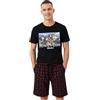 Get Trend Attack on Titan Pigiama Uomo Cotone, Due Pezzi Maglietta a Maniche Corte e Pantaloncini, Anime Merch, Estate Regalo Uomo (L, Nero Attack on Titan)