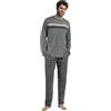 ADMAS Stay at Home Pigiama a maniche lunghe Ebony da uomo, Grigio diaspro, M