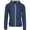 Evoga Giubbotto giacca uomo estivo trench giubbino slim fit impermeabile con cappuccio (XXL, Blu)