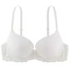 Dorina Reggiseno Donna Claire Demi - Leggermente Imbottito, con Ferretto, Fascia in Pizzo Floreale, Morbido Tessuto Micro e Spalline Regolabili, Avorio