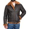 A1 FASHION GOODS Giacca volante da uomo in vera pelle di pecora WW2 RAF Bomber B3 Aviator Brown Ginger Shearling Coat Tornado, Marrone, L