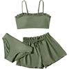 Generic Costumi da Bagno Ragazza 3 Pezzi Bikini Tuta Camisole Top con Coprire Pantaloncini da Spiaggia Bambini Nuoto Costume Gonna Stampata Surf Costumi da Bagno 8-15 Anni (Z05, 13-14 Years)