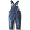 KIDSCOOL SPACE Salopette di Jeans da Bambina,Pantaloni Slim Carini in Denim Srappato da Bambino