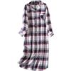 Saklifuo Camicia da notte lunga da donna in flanella, camicia da notte con bottoni, camicia da notte a maniche lunghe