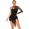 Zaldita Abito da Ballo Lirico per Donna Vestito Danza Lirica Danza Moderna Abito da Pattinaggio Artistico a Manica Singola Abito da Prestazioni sul Palco Dancewear Nero L