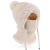 TAGVO Cappelli Donna Inverno Berretto Donna in Maglia, Cappello Beanie in Pile Berretto con Pom Pom, Regolabile Slouchy Berretto da Sci con Coulisse Passamontagna Donna per attività all'aperto