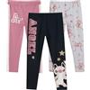 Disney Lilo & Stitch, Minnie Mouse, Frozen Princess Girls 3 Pack Legging Pants Set per bambini piccoli e grandi, Lilo and Stitch - Grigio/Rosa/Nero, 4