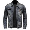 SYDUZAX Giacca di Jeans Uomo Offerte Giacca in Denim Vintage a Maniche Lunghe Tinta Unita Girocollo con Cerniera e Tasche Giacca Elegante Casual Slim Fit Classica in Stile Western