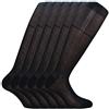 Fontana Calze, 6 paia di calze UOMO lunghe in 100% Cotone Filo di Scozia Velato. NERO TG 45/47