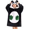 OLAOLA Felpa con Cappuccio Oversize per Bambini, Coperta in Pile Sherpa con Maniche e Tasche, Morbida e Calda Felpa Coperta Indossabile Unisex con Cappuccio per Ragazza Ragazzo