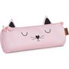 Interdruk BEBE Friends Astuccio Scuola Cilindrico per Bambine, Astuccio Bustina Gatto per la Scuola, Portapenne a Tubo Vuoto, Rosa