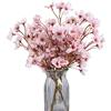 HUIANER 6 fiori di ciliegio artificiali in seta, rami di ciliegio finti con stelo, per bouquet da sposa, bouquet, ghirlande, centrotavola, decorazione per esterni