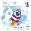 Ursus 1712 00 13F - Motivi vuoti Rakete, 20 pezzi in cartoncino fotografico da 300 g/m², 23 x 23 cm, carta fai da te da colorare, incollare, ritagliare e personalizzare