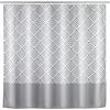 WENKO Tenda doccia antimuffa Echo, tenda tessile antibatterica con effetto antimuffa, lavabile, idrorepellente, con 12 anelli per il fissaggio al tubo della doccia, 180 x 200 cm, colore grigio/bianco