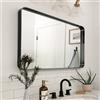 Melodieux Specchio da parete per bagno, 75 x 100 cm, con cornice in metallo, rettangolare, specchio decorativo per camera da letto, soggiorno, ingresso orizzontalmente o verticalmente