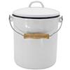 Krüger Haushaltswaren KRÜGER Karl M5 - Pattumiera Smaltata con Coperchio, 5 l, Dimensioni: 20 x 20 x 23 cm, Colore: Bianco/Nero