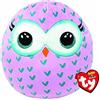 Ty Squishy Beanies - Winks la Civetta a Cuoricini, Morbido Cuscino di Peluche con Occhioni Azzurri Glitter, Idea Regalo per Grandi e Piccini, Tutti da Collezionare - 22 cm - T39217