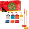 Idena 40383 - Set da Mini Golf in Legno, Set da Golf da 11 Pezzi con 2 Mazze, 2 Palline da Golf, 3 Ostacoli e 4 buche con bandierine, per Interni ed Esterni, per Adulti e Bambini dai 6 Anni in su