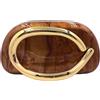 Boutique De FGG Mini pochette in acrilico per donne formali,Borsa da sera in marmo rigido,Borsa a tracolla alla moda con manico in metallo, Caffè, Mini