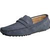 Jamron Uomo Pelle Scamosciata Penny Mocassini | Fodera in Pelle Traspirante, Tacco Piatto, Scarpe da Guida, Slip-On, Taglie Plus, Casual & Elegante
