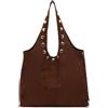 MISAKO Nemi borsa hobo grande effetto camoscio con grandi dettagli metallici Donna - Nemi Marrone 33x15x39cm