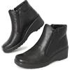 Cushion Walk Stivaletti da Donna, Stivaletti Tacco a Cuneo Basso, Pelle Sintetica con Chiusura a Doppia Zip