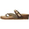 Bionatura sandalo da donna con fermadito 12A456 M2401 NABUK MULTI VERDE