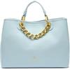 Braccialini Beth Jewels Borsa a mano di grandi dimensioni in colore platino, con doppi manici e tracolla logata removibile e regolabile per una doppia portabilità. All'interno, una pochette estraibile