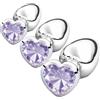 Sikeydels 3 Pezzi Anale Metallo,Anal Butt Plug,Set Plug Anale Con Cristallo Diamante,3 Taglie per Donna, Coppia, Uomo,Principianti,Violetta chiara