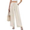 CMTOP Donna Pantaloni a Gamba Dritta Estivi Larghi Sciolti a Vita Alta Allungabile Lounge con Tasche