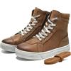 BORLENI Scarpe da moto in pelle da uomo, stivali da moto retrò, scarpe da ginnastica da moto traspiranti casual, cerniera del cambio, suola antiscivolo (marrone, 42)