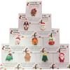 Hobngmuc Confezione Da 10 Biglietti Di Natale Tascabili Con Ciondoli - Picolo Set Di Cartoline Con Decorazioni In Resina, Etichette Regalo Per Calze Della Befana & Bombonier Per Feste