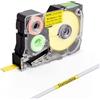 SUPVAN G-Serie Etichetta Termorestringente, Φ 4.8 mm x 2 m, Nero su Giallo