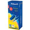 Pelikan 912261 Penna a Sfera Stick Pro Blu con Impugnatura Soft in Gomma e Inchiostro Scorrevole, Confezione da 20 Pezzi