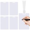 Generico Vertical Erasable Badge Notes, 5 Pieces Reusable Dry Erase Whiteboard for Badge, Pocket Erasable Notebook for Nurses Doctors Teachers Office Meeting Classroom