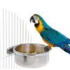 QIUPFGUT Mangiatoia per uccelli, 4 Pezzi Ciotole Mangiatoie Pappagalli Acciaio Inox - Ciotola Uccelli Pappagallo Appeso Alimentatore Gabbia Animali, bird feeder, beverini per uccelli, abbeveratoio per uccelli