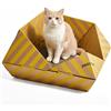 PETNOVO Cuccia Pieghevole da Viaggio per Gatti con Tiragraffi Integrato, Rifugio Salvaspazio per Casa e Auto, Design Leggero e Richiudibile, Cuccia per Gatti da Interno dal Look Moderno, Giallo