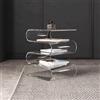 YITAYMLI Tavolino laterale moderno in acrilico trasparente a forma di S, libreria trasparente con spazio contenitore, comodino e portariviste, per soggiorno, studio(Clear)