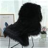 YIHAIC Pelliccia sintetica Tappeto vello di pecora, Pecora Agnello imitazione pelliccia sintetica decorativa, Capelli lunghi imitazione cotone letto divano Matte Tappetino da bagno (nero, 60 x 90 cm)