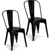 PALUPLUS Set 2 Sedie Industry in metallo di colore Nero, Misura 45x40x85 cm, Sedia da pranzo con Schienale, Impilabili e con Gommini Antiscivolo, per Esterno ed Interno, Portata Max 150 Kg -8